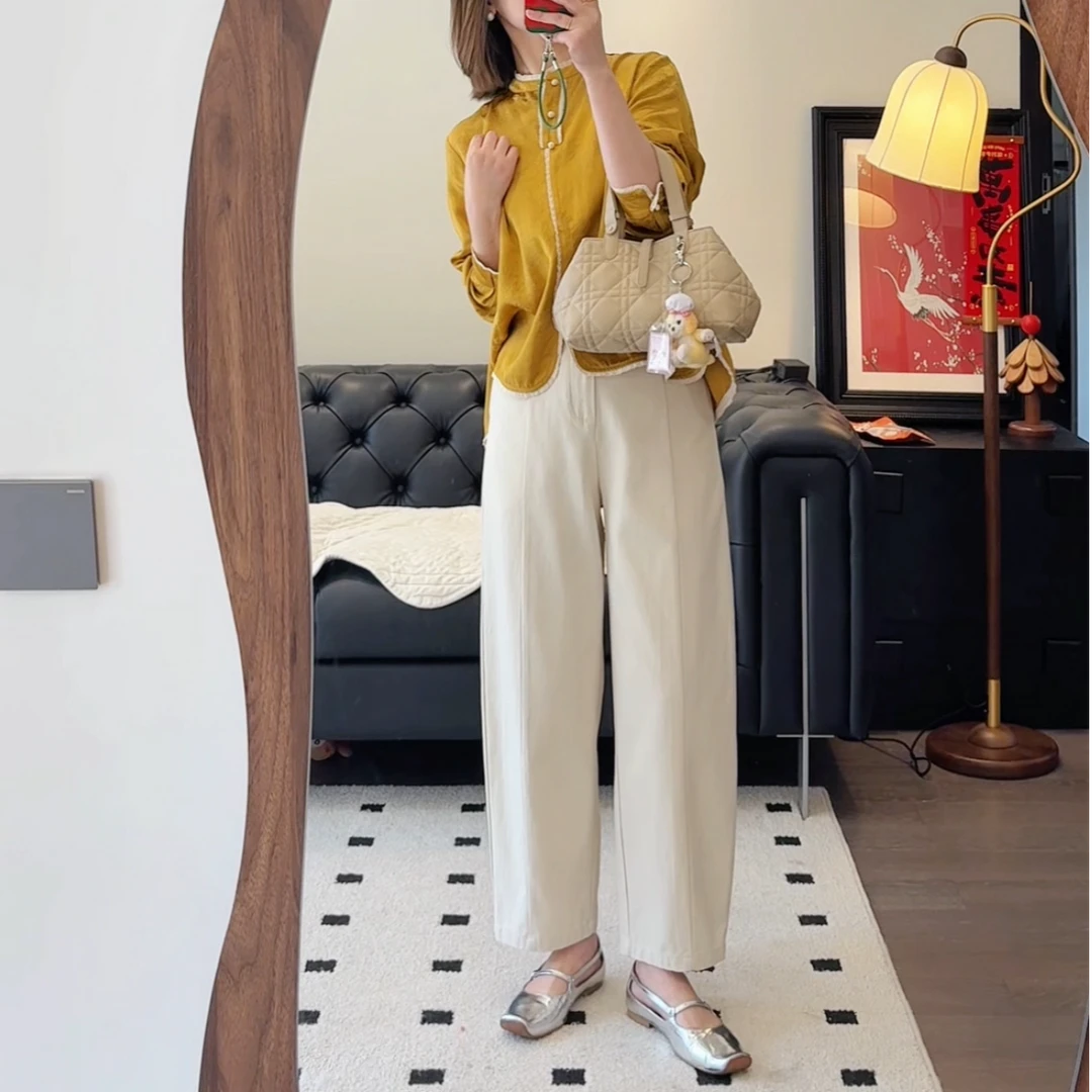 Art li莉姐2025年春季新款高腰显瘦休闲时尚百搭外穿九分裤22553