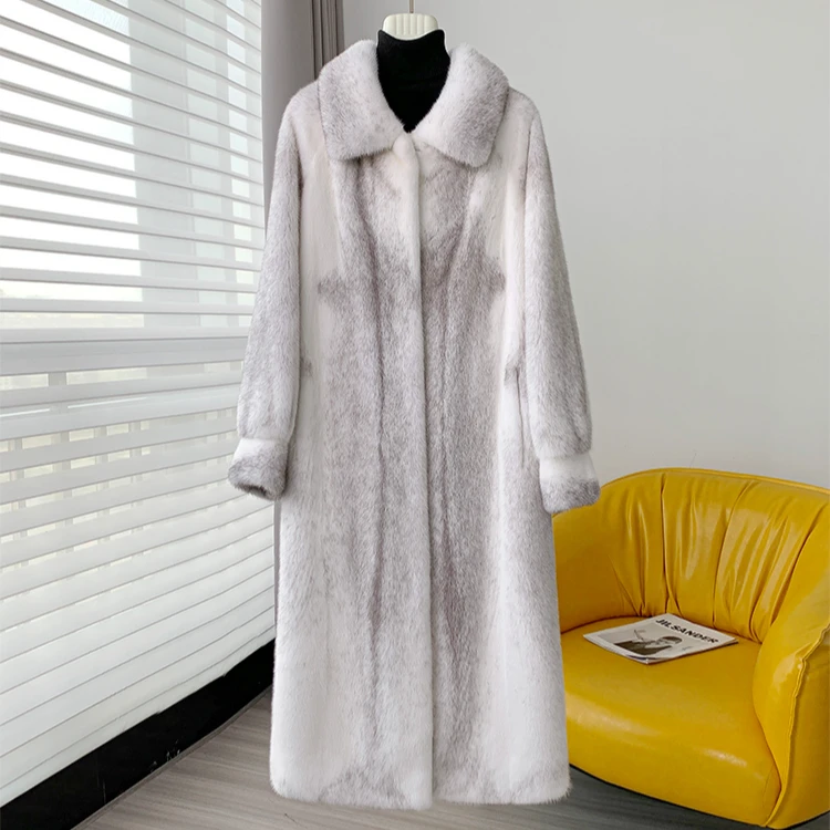 进口丹麦长款可翻可立紫标短二母皮整貂轻奢气质海宁皮草