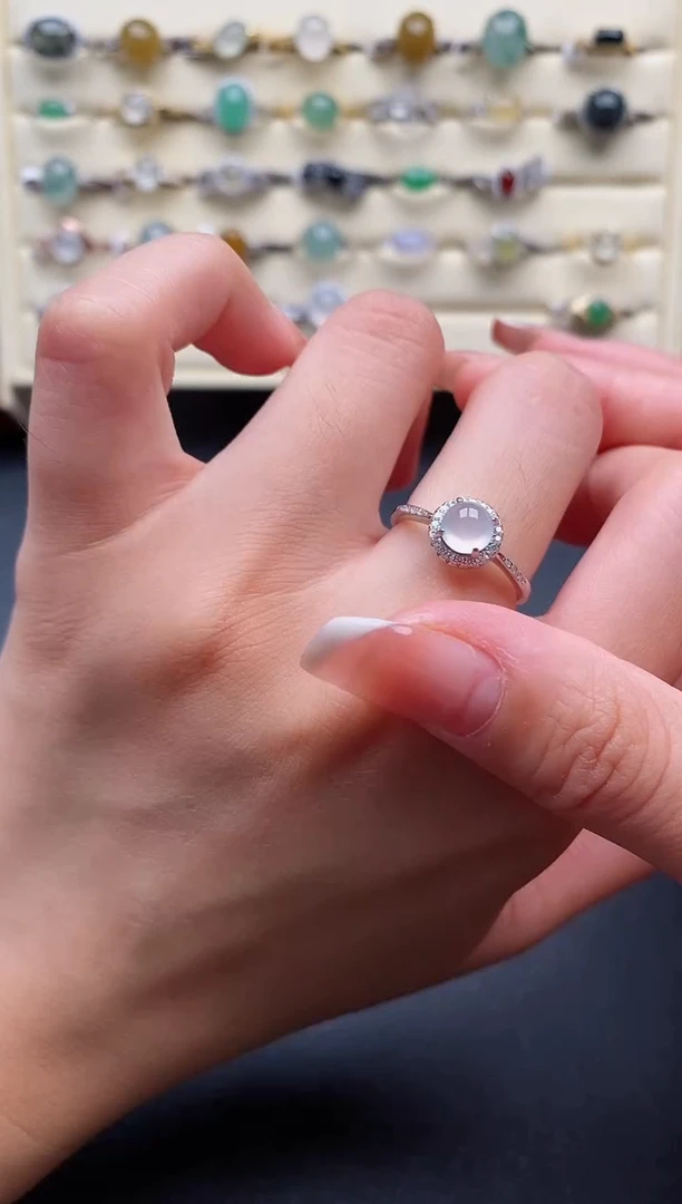 银S925镶嵌戒指翡翠1111111+9