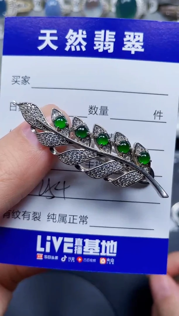 颈饰银S925镶嵌翡翠254