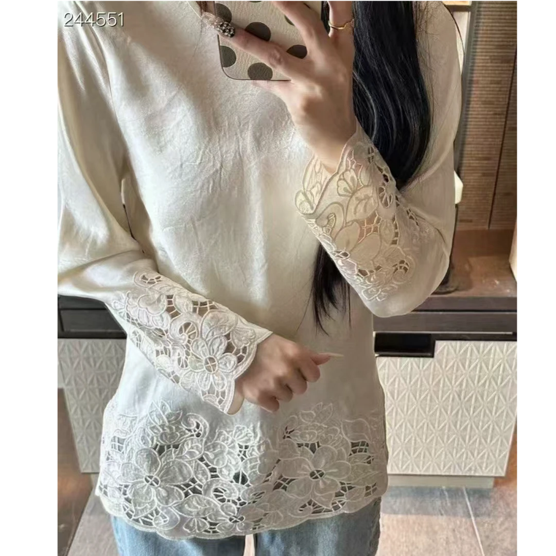 镂空刺绣新中式打底衫