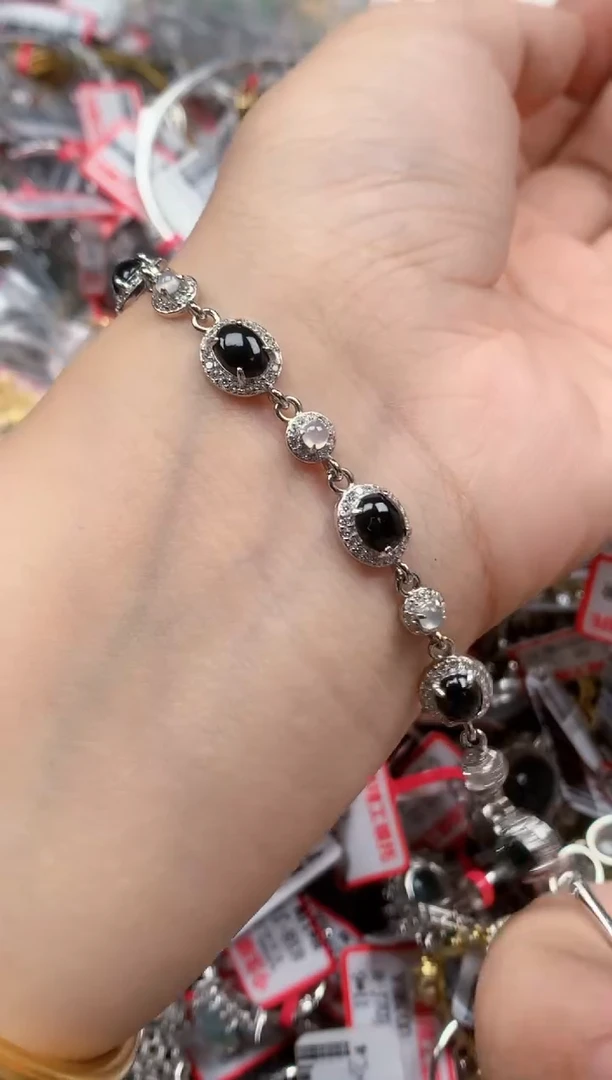 银S925镶嵌戒指翡翠天然A货缅甸翡翠