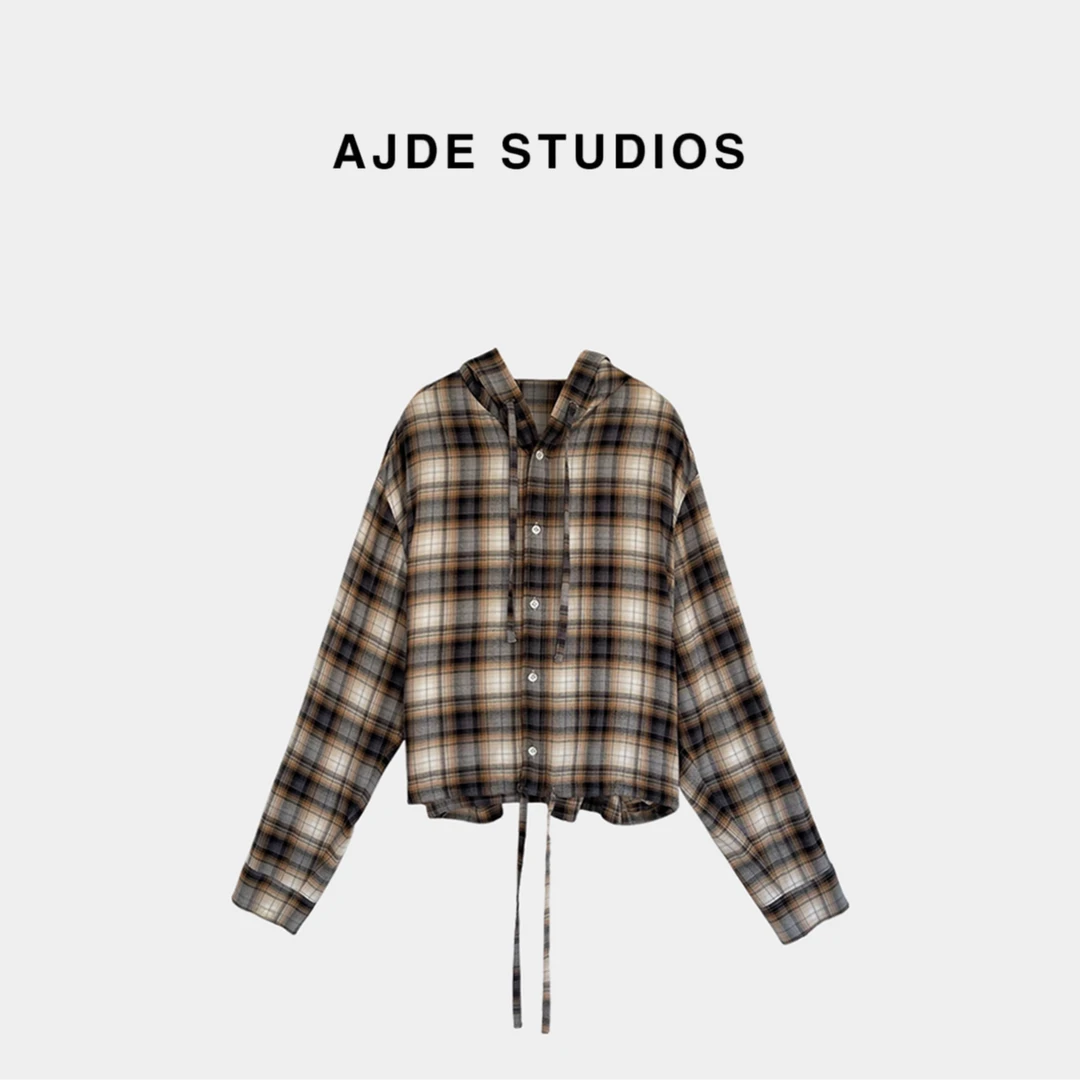 AJDE|AC格子连帽衬衫秋冬穿搭01