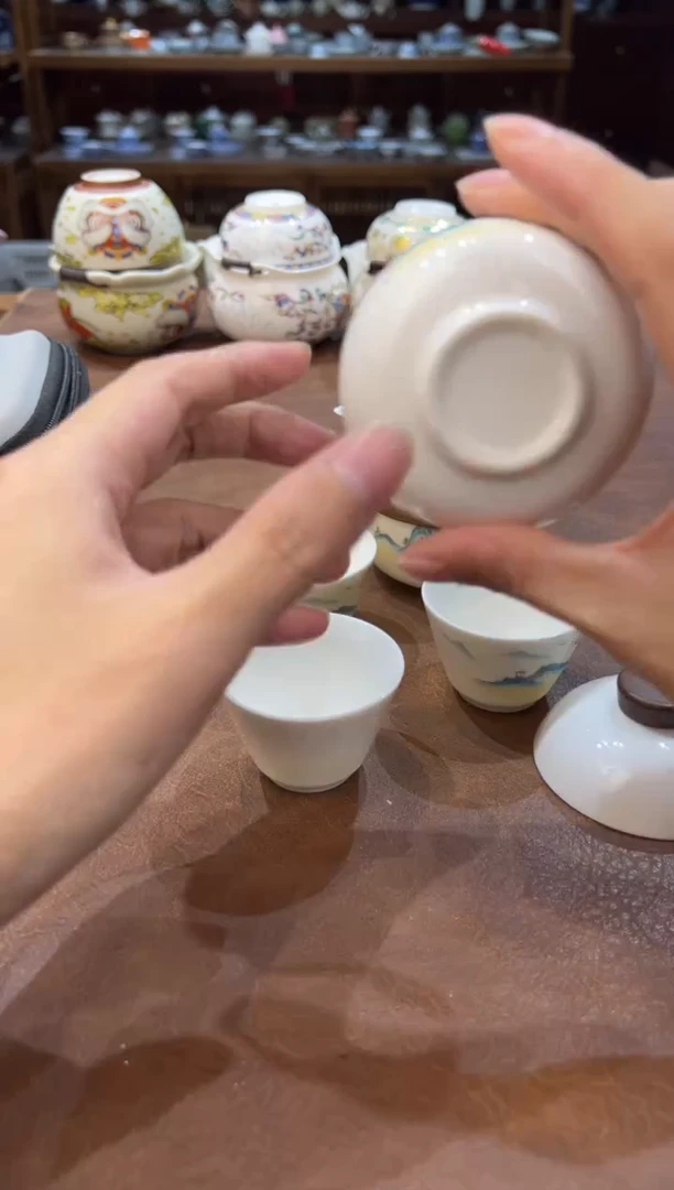 真的很便宜超好看会开片的旅行茶具