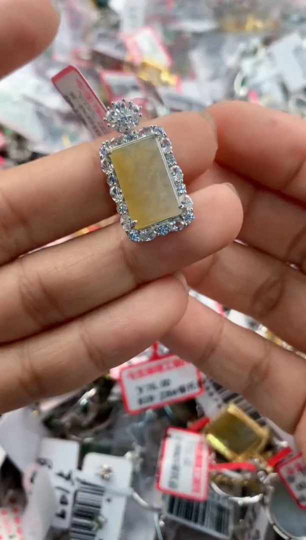 银S925镶嵌戒指翡翠333              7