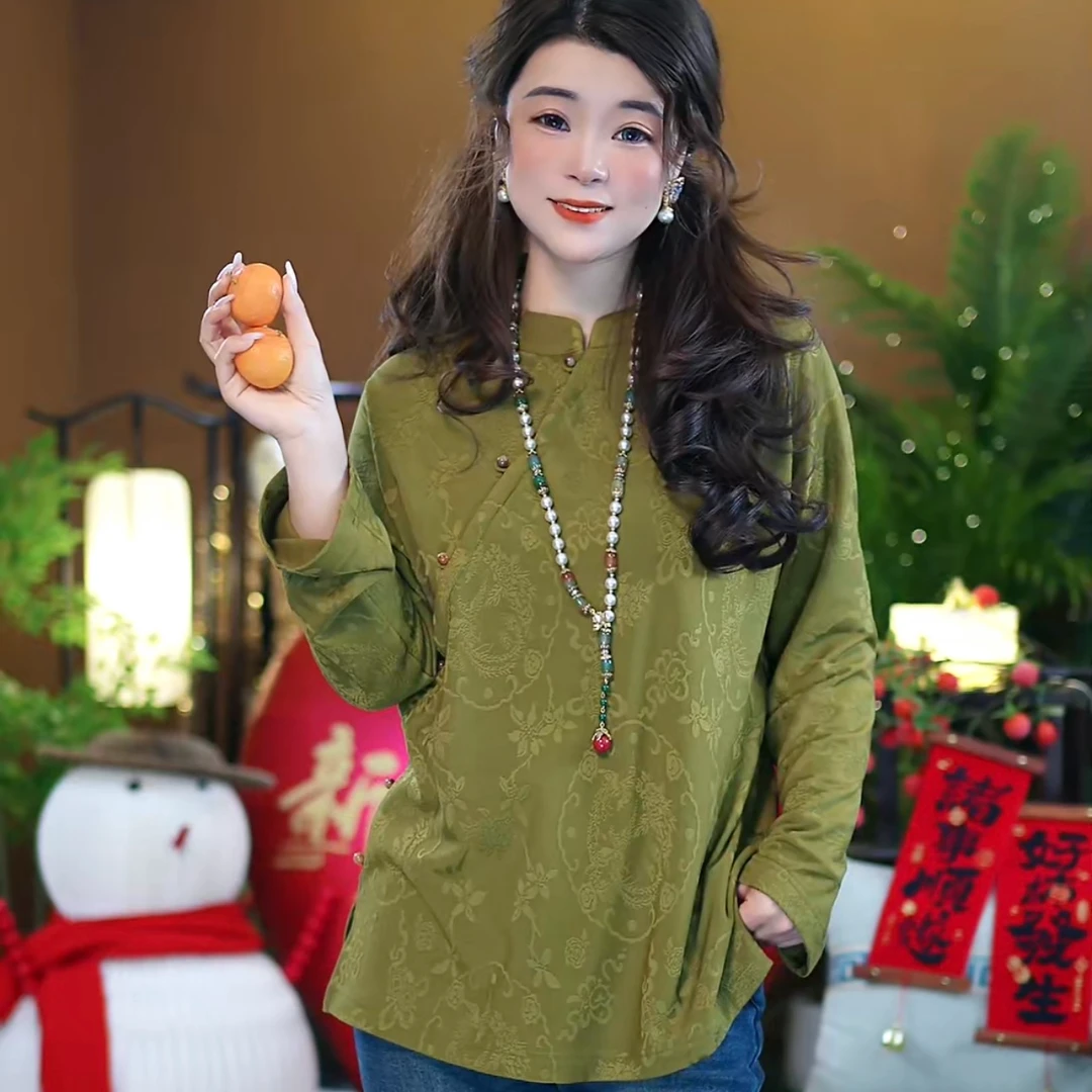 【新中式国风斜襟春款打底衣】舒适亲肤透气保暖显瘦百搭款