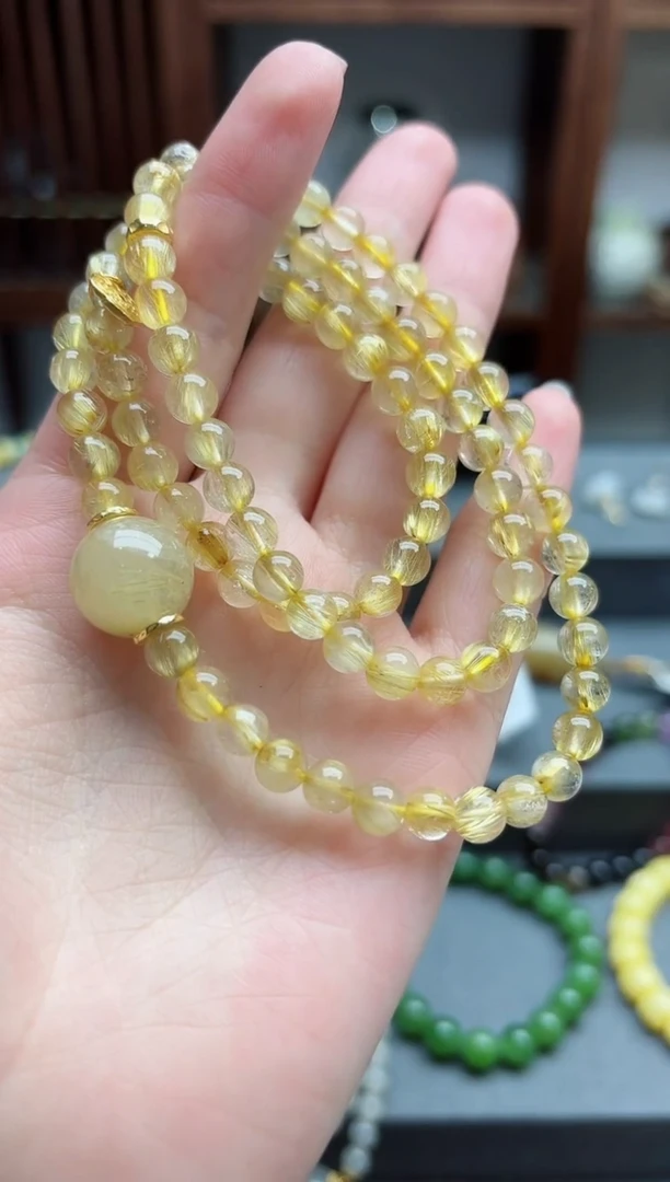【闪购商品】水晶颈饰未镶嵌金发晶水晶长串 TF