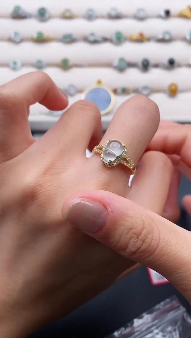 银S925镶嵌戒指翡翠55555555+6