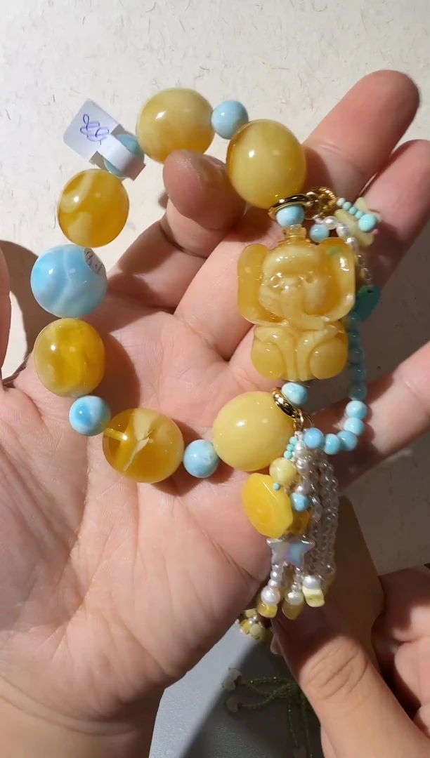 手链蜜蜡未镶嵌蜜蜡小象手链