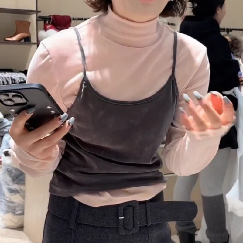 2026新款冬季时尚百搭气质长袖慵懒风打底背心秋冬两件LK2509298