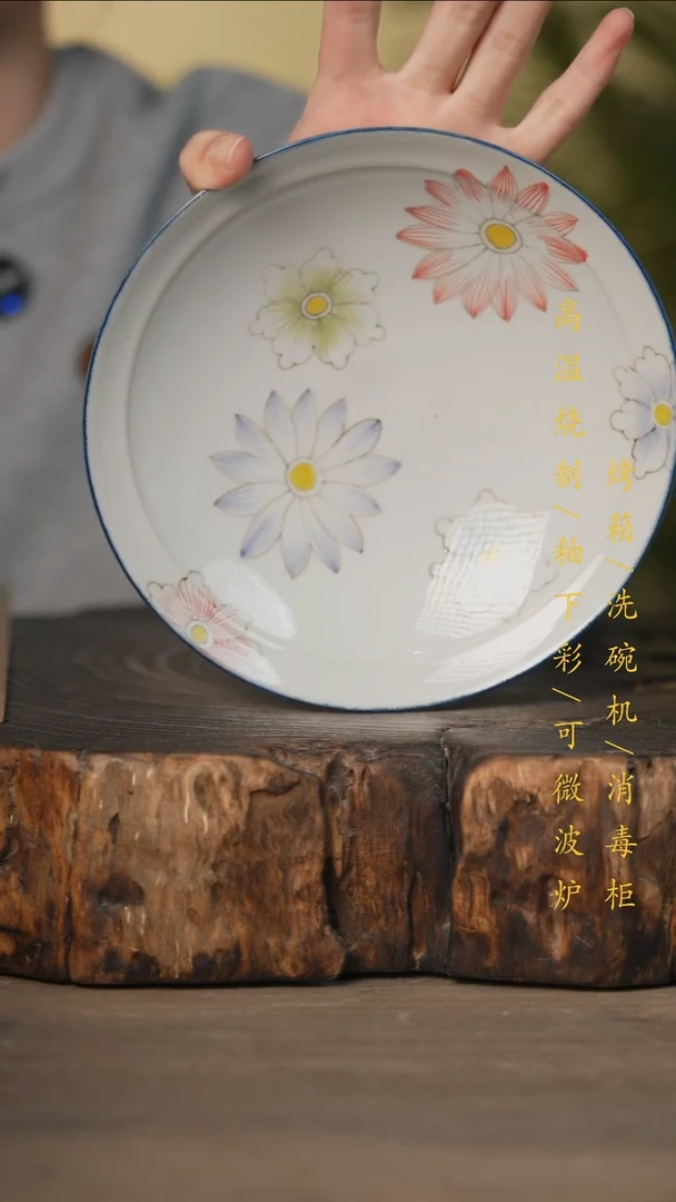 瓷片景德镇高温釉下彩可微波烤箱洗碗机