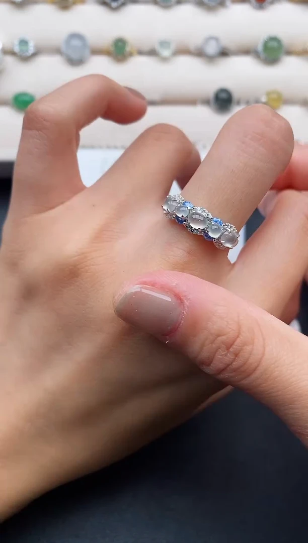 银S925镶嵌戒指翡翠1111111111+9