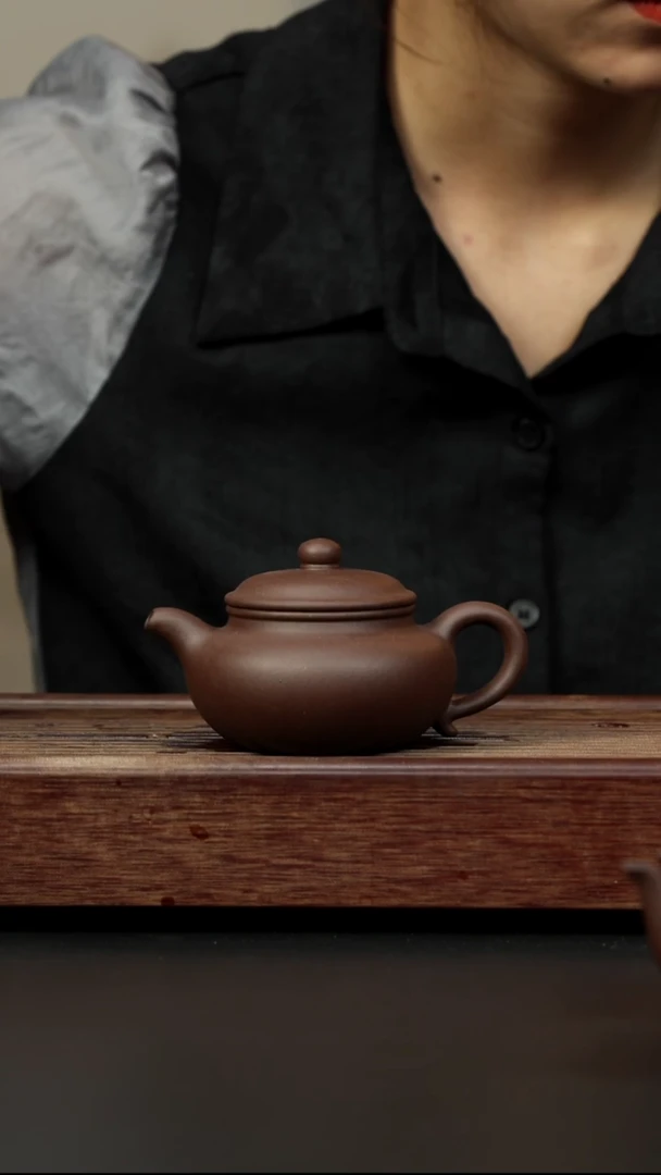 紫砂茶壶老紫泥 仿古壶