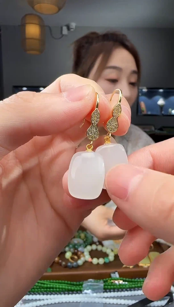 和田玉戒指银S925镶嵌1