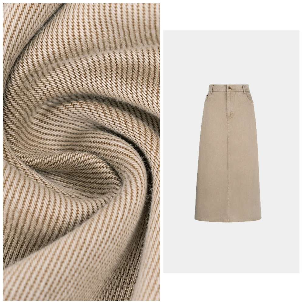 沙丘 素色心情 | 设计感后开叉牛仔直筒半身裙 BL8248