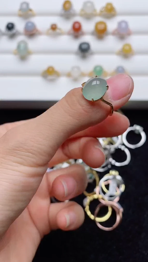 翡翠戒指银S925镶嵌.............