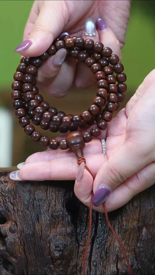 最***语天然雷击枣木7*8mm108流珠