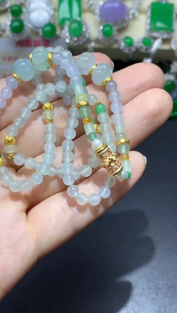 足金镶嵌手链翡翠592-中国好珍宝