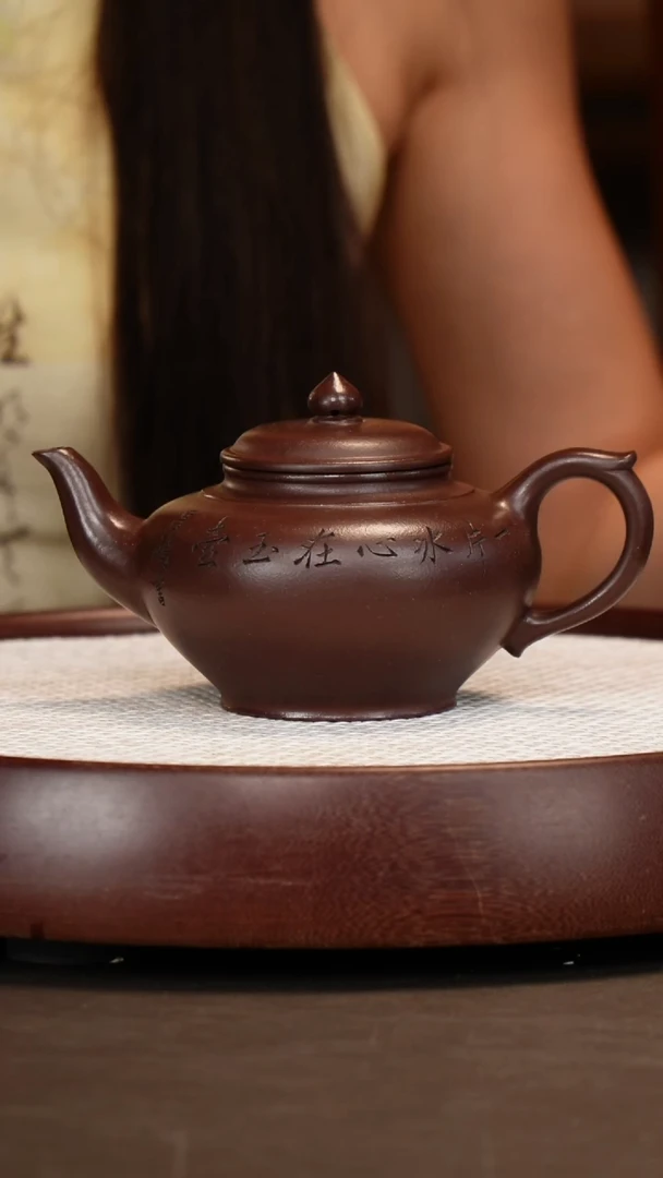 茶壶紫砂【李铭】紫泥笑樱 380CC