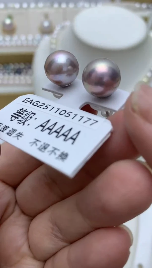 银S925镶嵌耳饰淡水珍珠q28