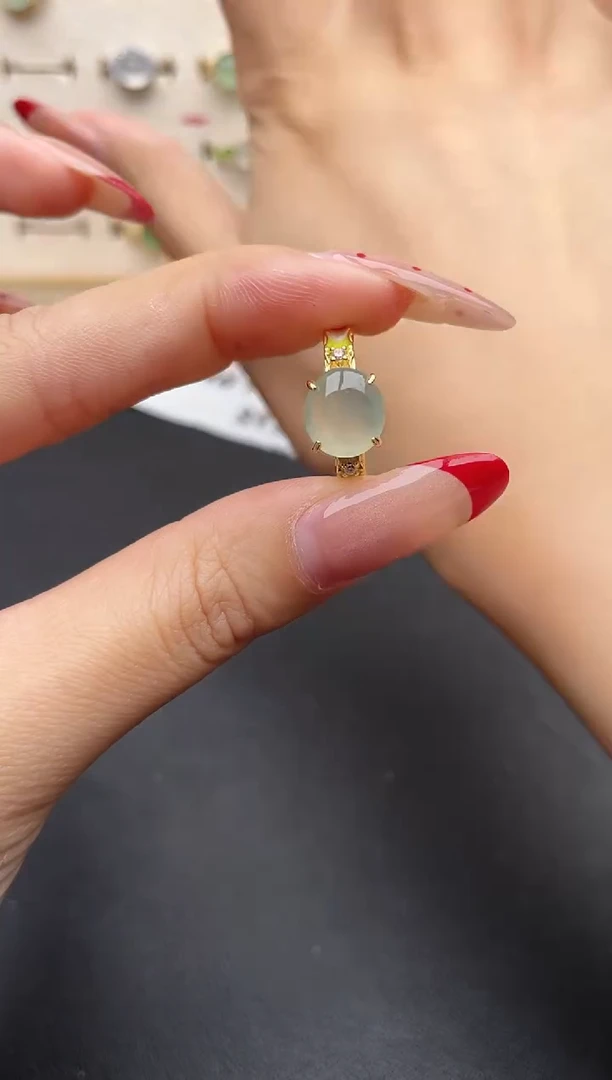 【闪购商品】翡翠戒指银S925镶嵌一物一证一礼盒