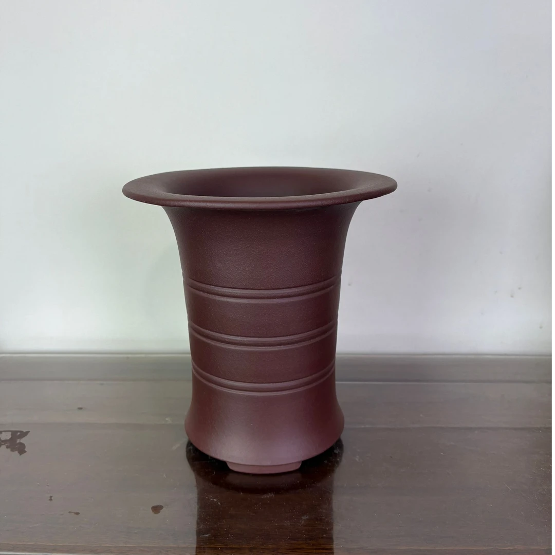 宜兴紫砂花盆春兰建兰矮种竹节兰花盆 【 春兰竹节】