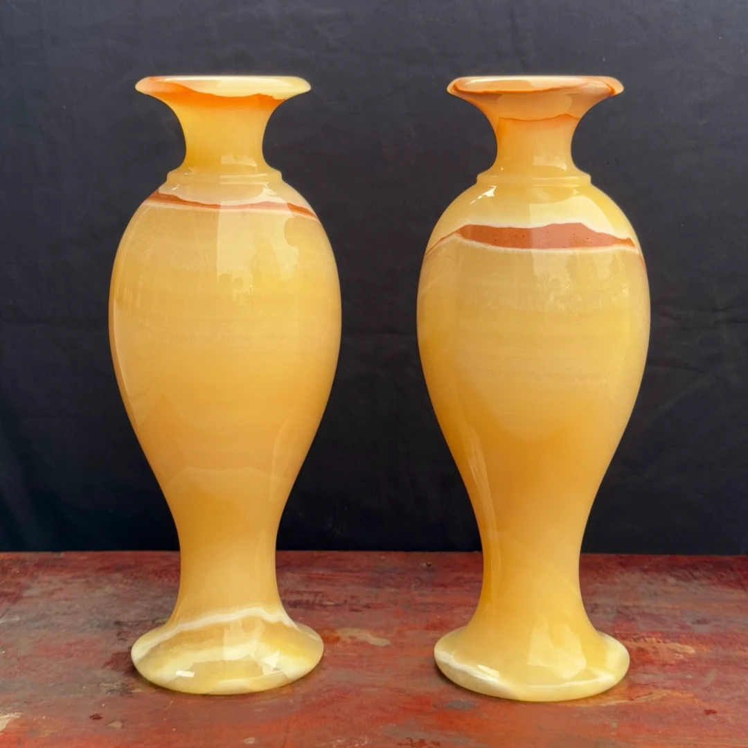 《付米链接国风花瓶》天然材质玉石工艺摆件精品礼品（阿富汗玉石）