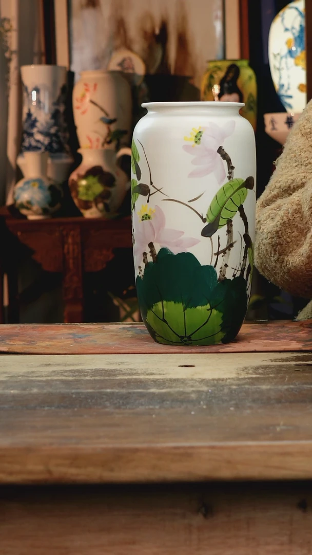 【闪购商品】瓷片景德镇纯手工釉下彩精品花瓶