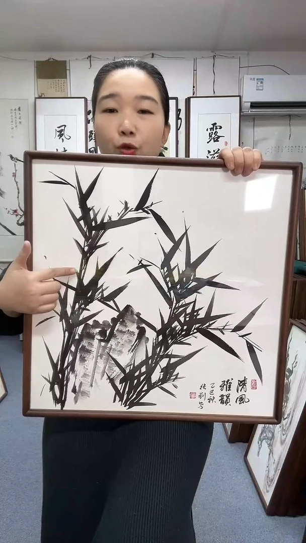 国画尺寸52*52实木画框京东包邮手绘