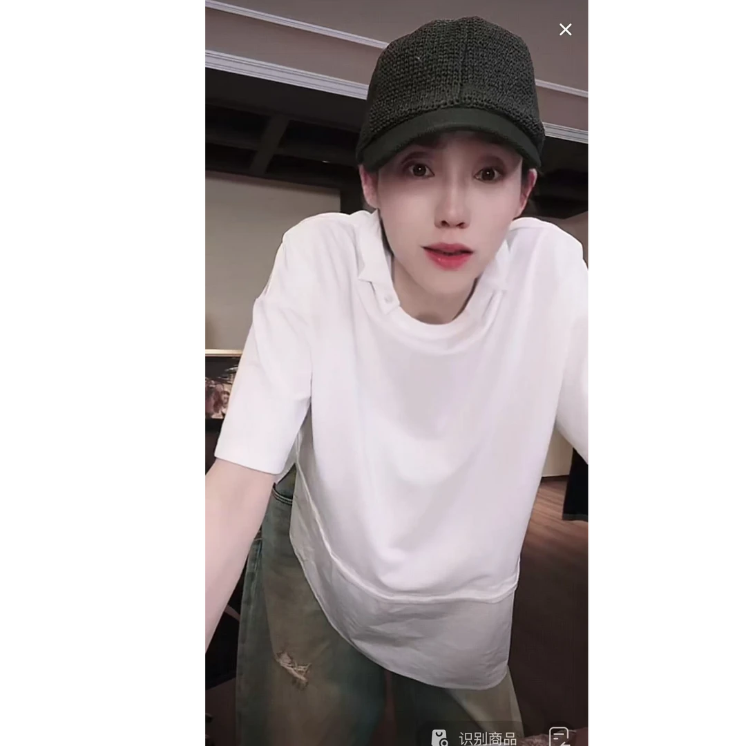 进口面料 领口可拆卸 圆领 T恤 TX0230