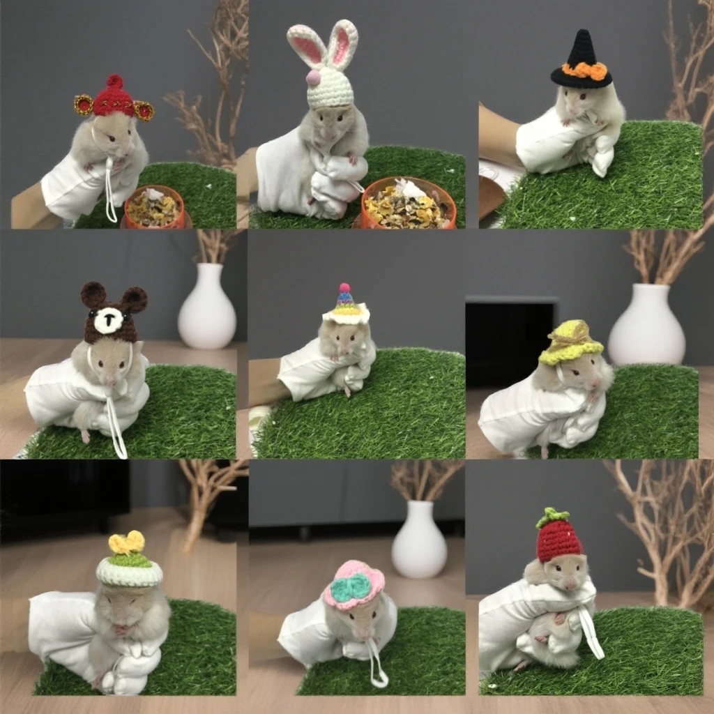 迷你针织手钩宠物帽仓鼠帽子鹦鹉帽子针织宠物小帽子蜥蜴蛇的帽子