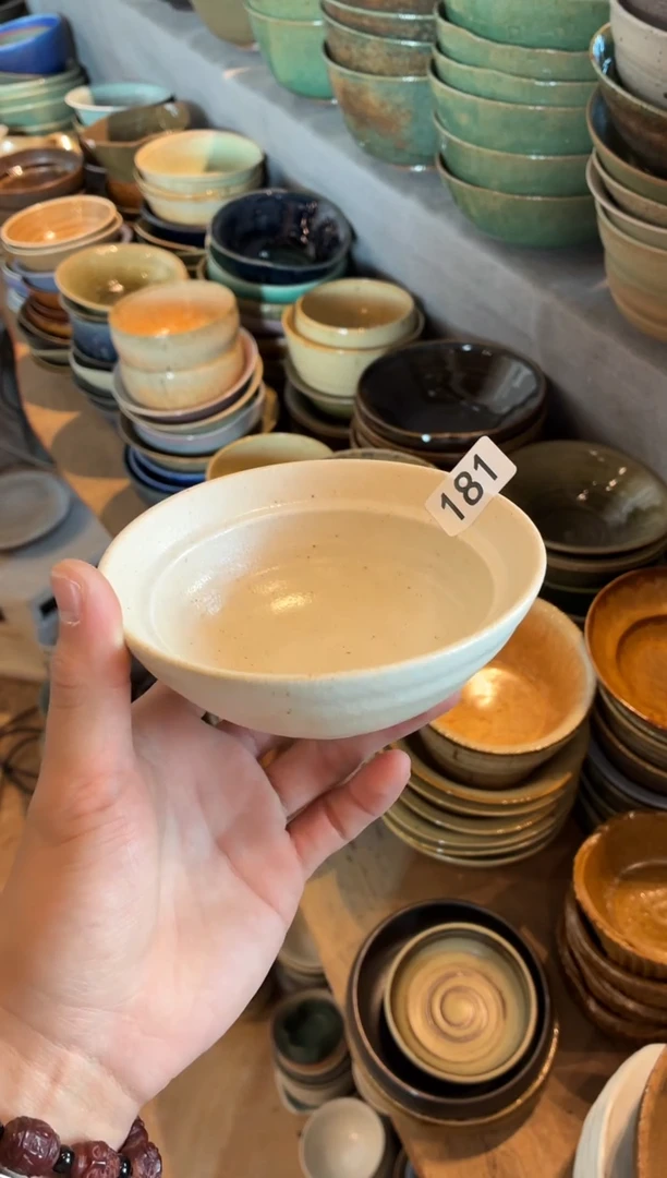 瓷片慢****邹181 志野白双圆碗（2个哦）