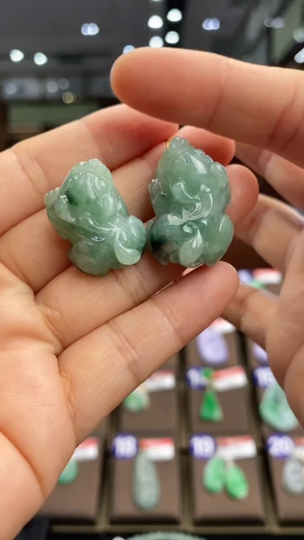 翡翠未镶嵌颈饰貔貅多样性发一件