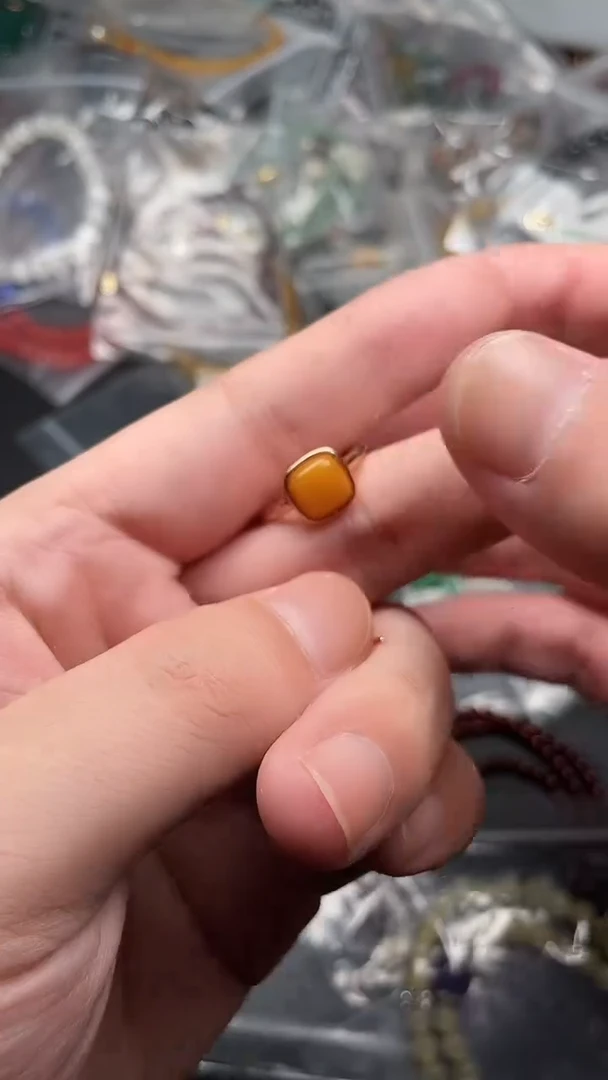 未镶嵌蜜蜡戒指多样性发货拍一发一