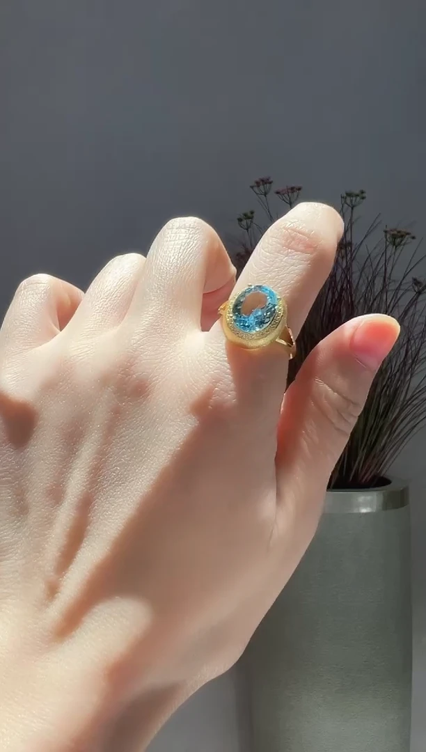 【闪购商品】托帕石戒指银S925镶嵌86】