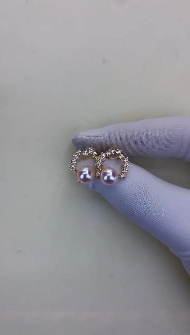 银S925镶嵌DA海水珍珠 GD208 耳钉 8