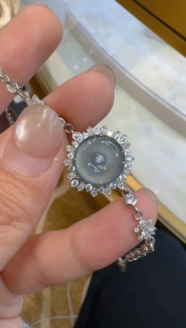 银S925镶嵌手链翡翠多样性团购发一件