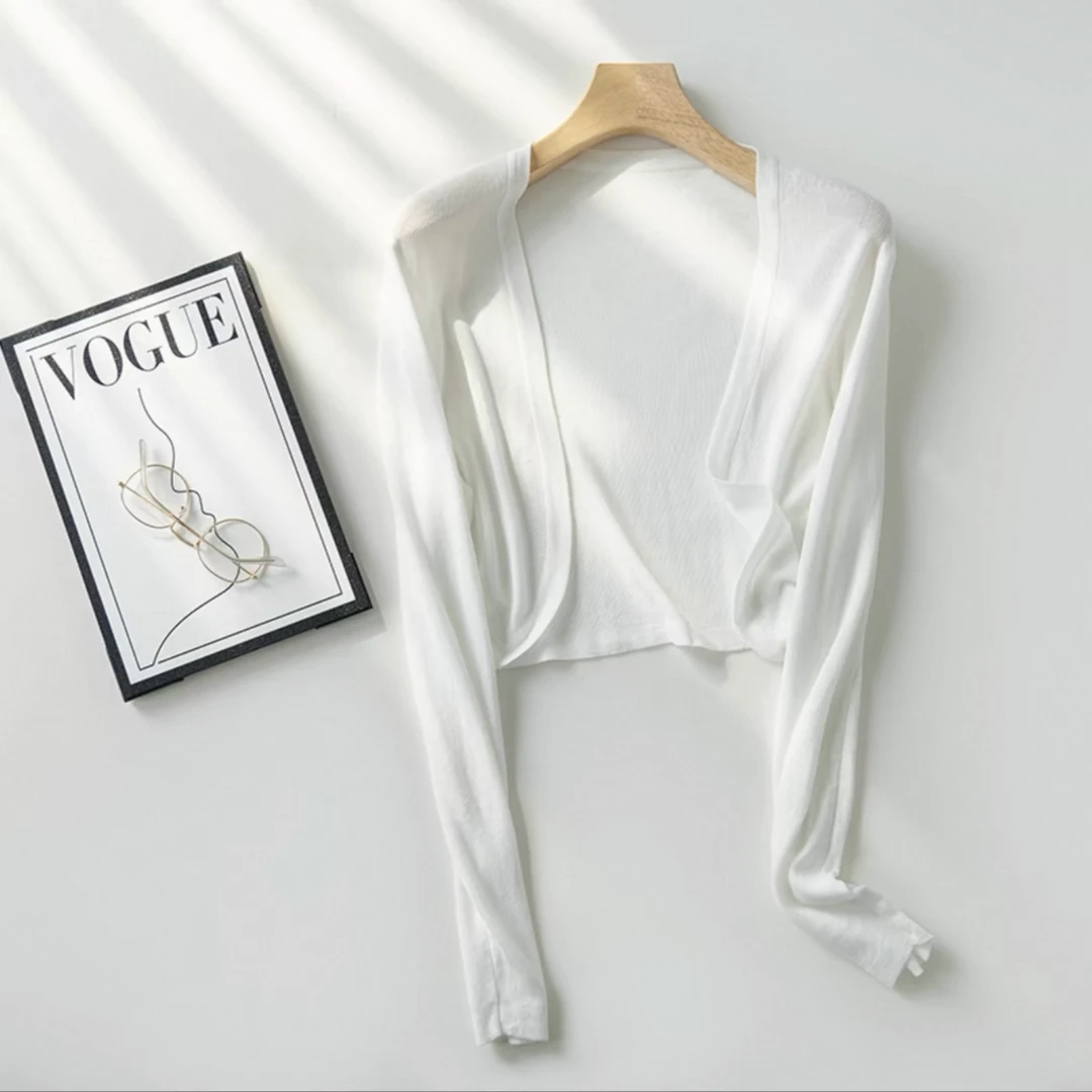 白色黑色披肩气质网红洋气时尚薄款纯色百搭针织夏季搭配6102