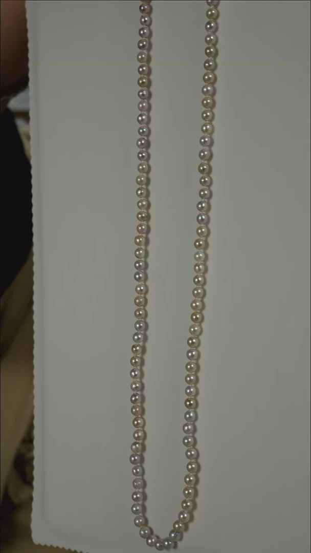 项链银S925镶嵌海水珍珠AK真多麻3.5-4mm
