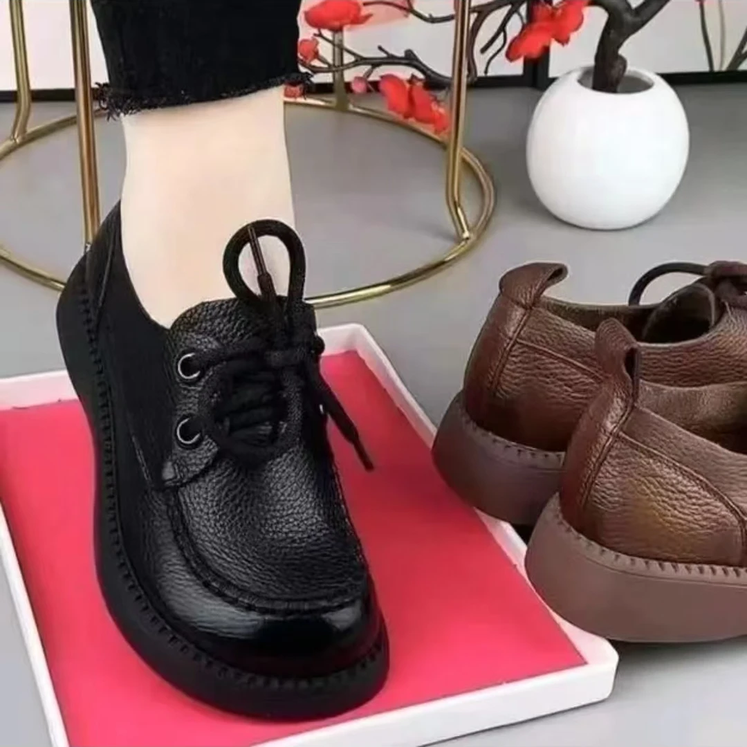 2025秋季乐福鞋女时尚百搭女鞋英伦风小皮鞋厚底软底单鞋女休闲鞋
