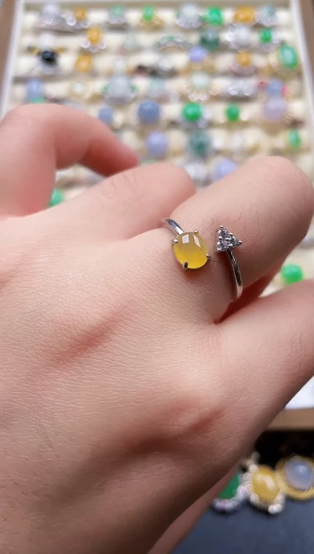 银S925镶嵌戒指翡翠2