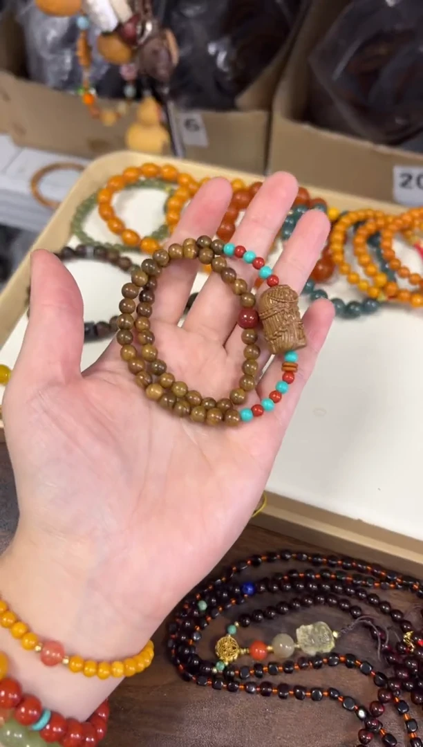 未镶嵌维腊木（绿檀）手串绿檀木扎基拉姆款双圈[1321]