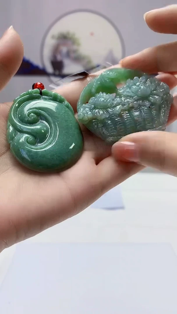 【闪购商品】定制翡翠未镶嵌5145mm-毛货挂件65