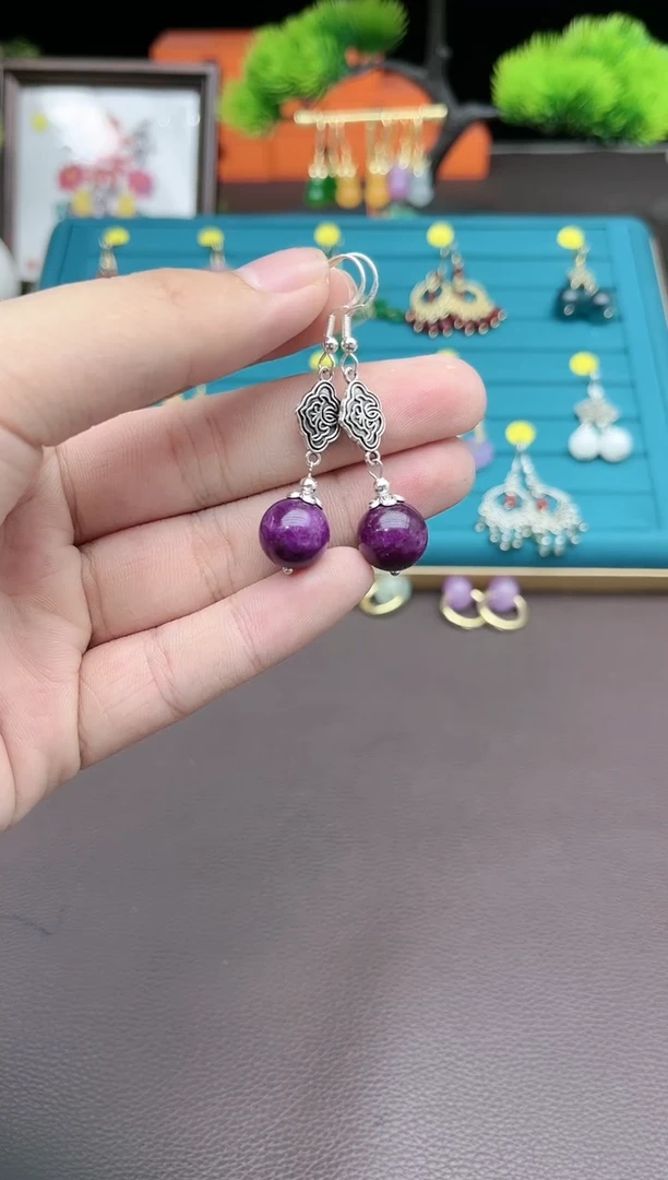 【闪购商品】玛瑙/玉髓耳钉银S925镶嵌106000