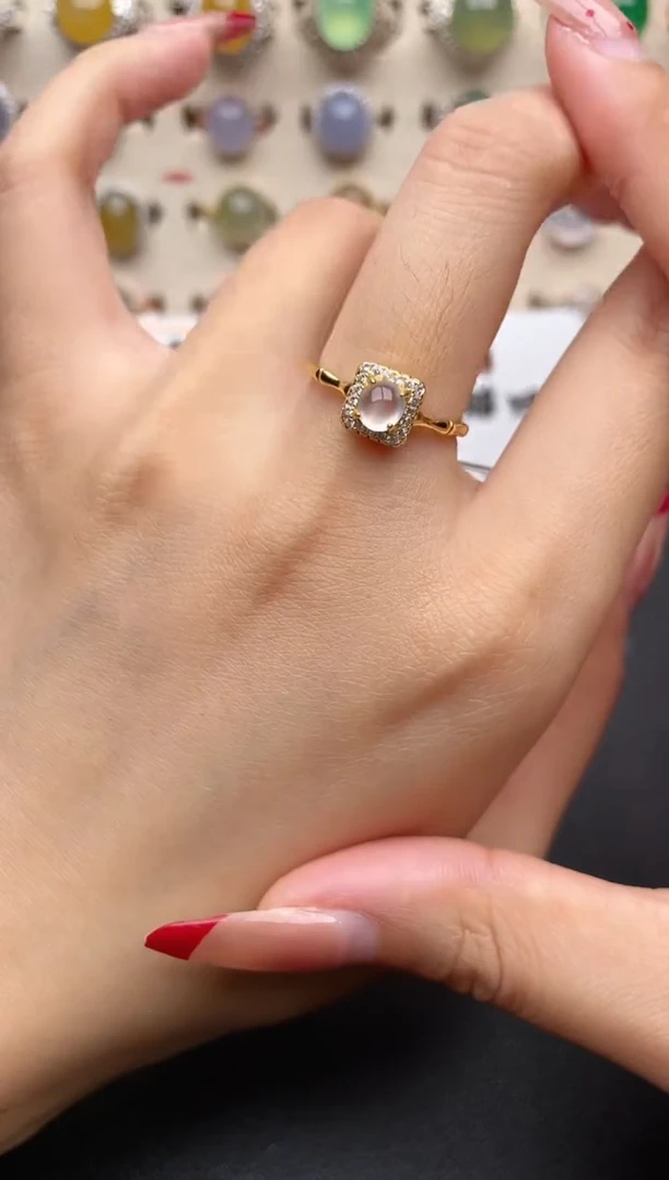 【闪购商品】翡翠戒指银S925镶嵌一物一证一礼盒