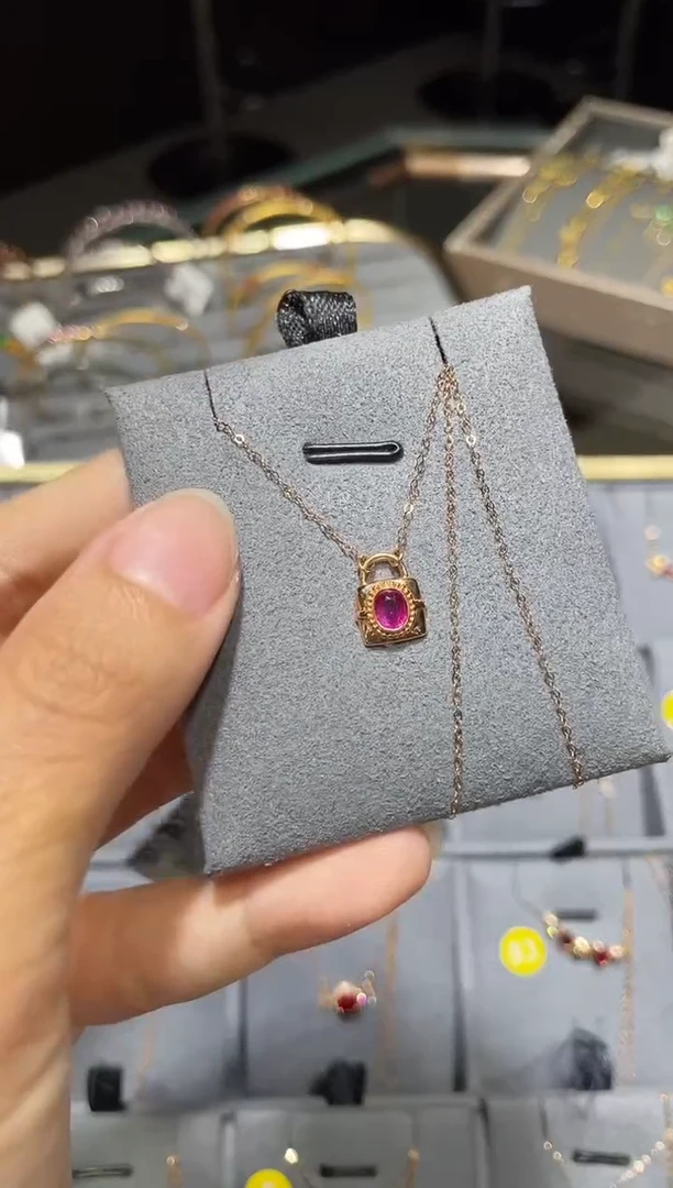 项链18K金镶嵌红宝石11