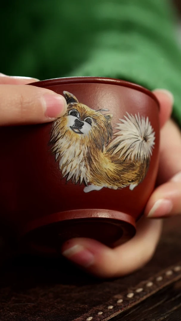 茶杯紫砂非遗茶器-小狗碗杯