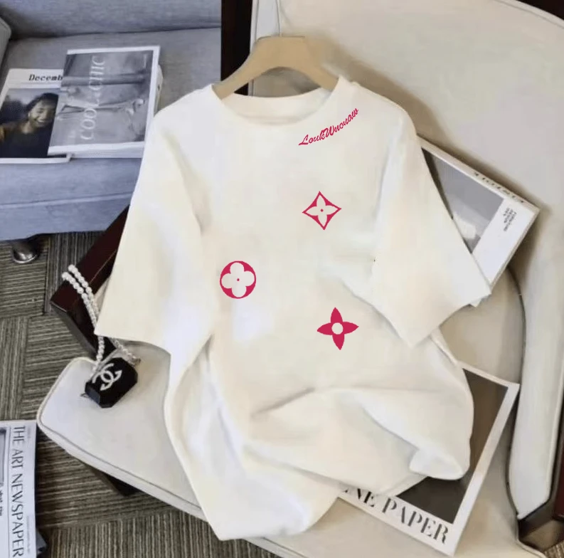 5968夏季印花潮流春夏卡通圆领设计感短袖-幸运花