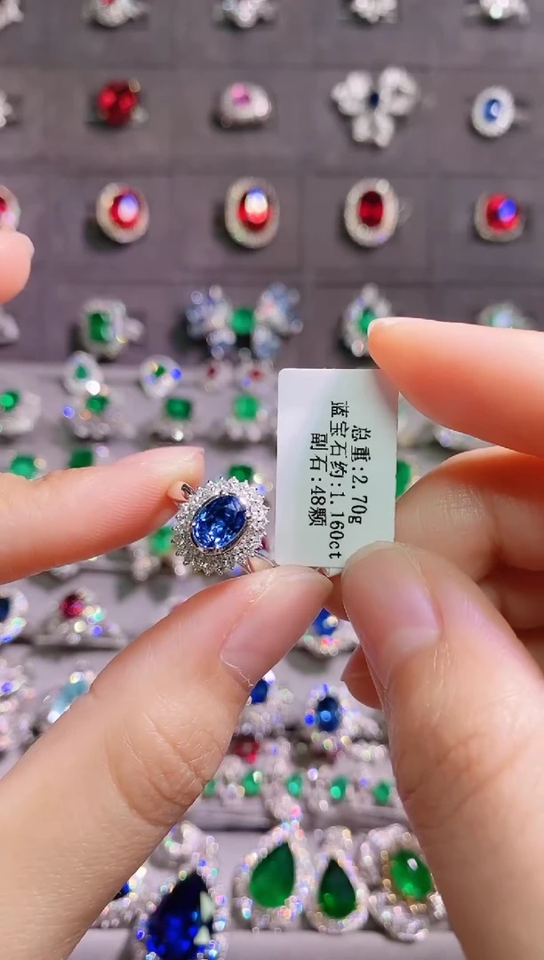 【闪购商品】蓝宝石18K金戒指18K金镶嵌--