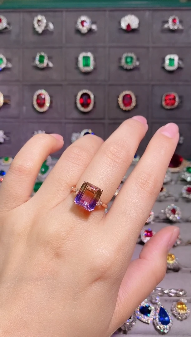 【闪购商品】水晶18k金戒指18K金镶嵌1